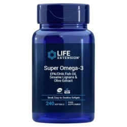 Super Omega 3 (EPA/DHA, Fish Oil, Sesame Lignans & Olive Extract) 240SOFTGELS (Life Extension)