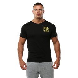 CAMISETA LOGO CHEST - LOGO EN EL PECHO HOMBRE COLOR NEGRO (GOLD´S GYM) - (Gold's Gym)