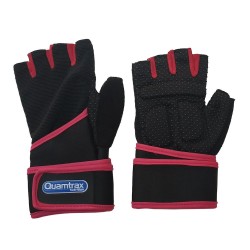 GUANTE TEXTIL CON MUÑEQUERA COLOR ROSA | GLOVES QUALITY ARTIFICIAL LEATHER - (Quamtrax)