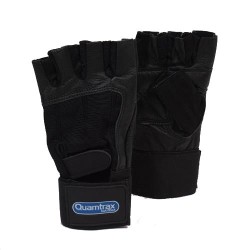 GUANTE DE CUERO DE CABRA CON MUÑEQUERA | GLOVES QUALITY GOAT LEATHER NEGRO - (Quamtrax)