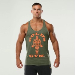 STRINGER  JOE PREMIUM - CAMISETA DE TIRANTES ARMY MARL ORANGE (GOLD´S GYM) - (Gold's Gym)