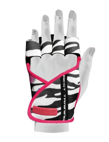 GUANTE PARA ENTRENAMIENTO MUJER NEGRO/BLANCO/ROSA (CHIBA)