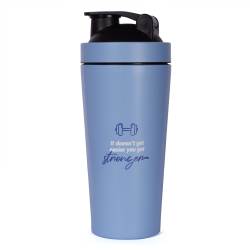 SHAKER MEZCLADOR DE ACERO INOXIDABLE "STRONGER AZUL" 740ML - (Quamtrax)