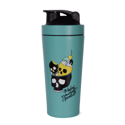 SHAKER MEZCLADOR DE ACERO INOXIDABLE "SWETT SKULL VERDE" 740ML - (Quamtrax)