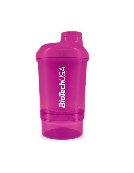 Shaker Mezclador Wave+Nano  2 Compartimentos 300ML+150ML (BioTechUSA)