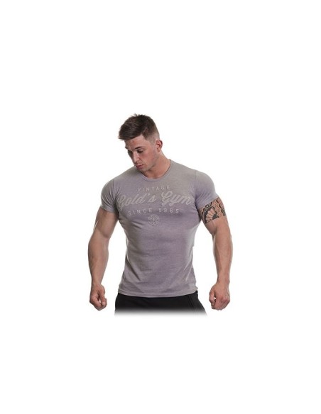 CAMISETA VINTAGE EMBOSSED HOMBRE COLOR GRIS (Gold's Gym)