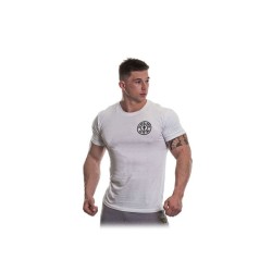 CAMISETA LOGO CHEST - LOGO EN EL PECHO HOMBRE COLOR BLANCO/NEGRA (GOLD´S GYM) - (Gold's Gym)
