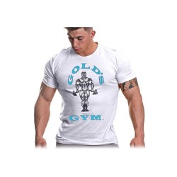 Camiseta Muscle Joe Hombre Blanca/Azul (Gold´s Gym)