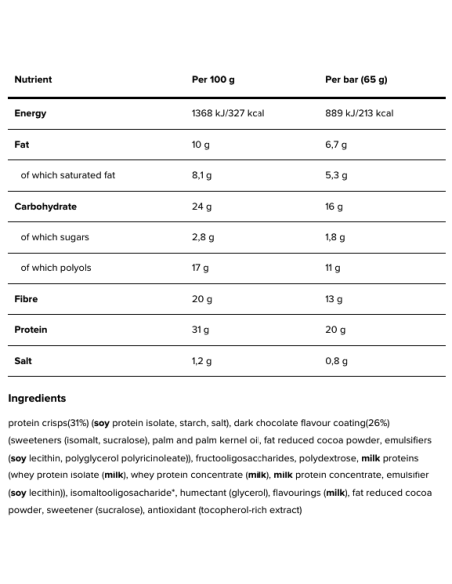Barrita Crunch Bar 65G (Optimun Nutrition)