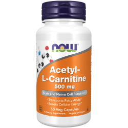 Acetyl L-Carnitine 500MG 50VEG. CAPS (NOW Foods)